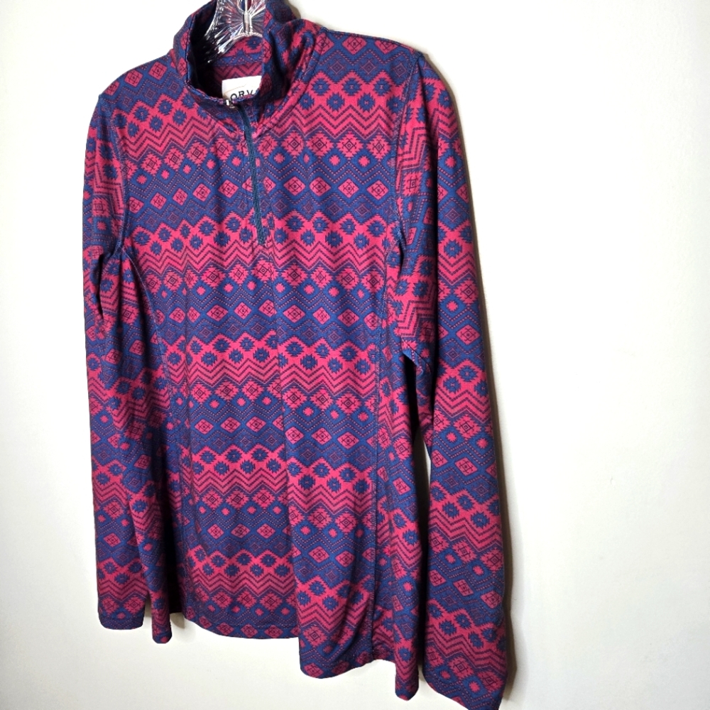 Orvis Performance 1/4 Zip Pullover Aztec Design S… - image 2